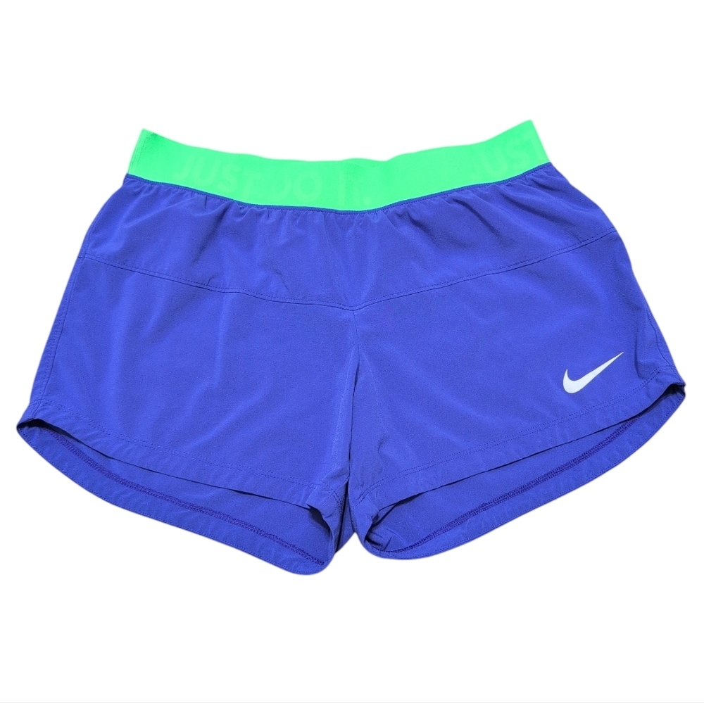 Nike Running Shorts Just Do‎ It Blue And Lime Green Size Small